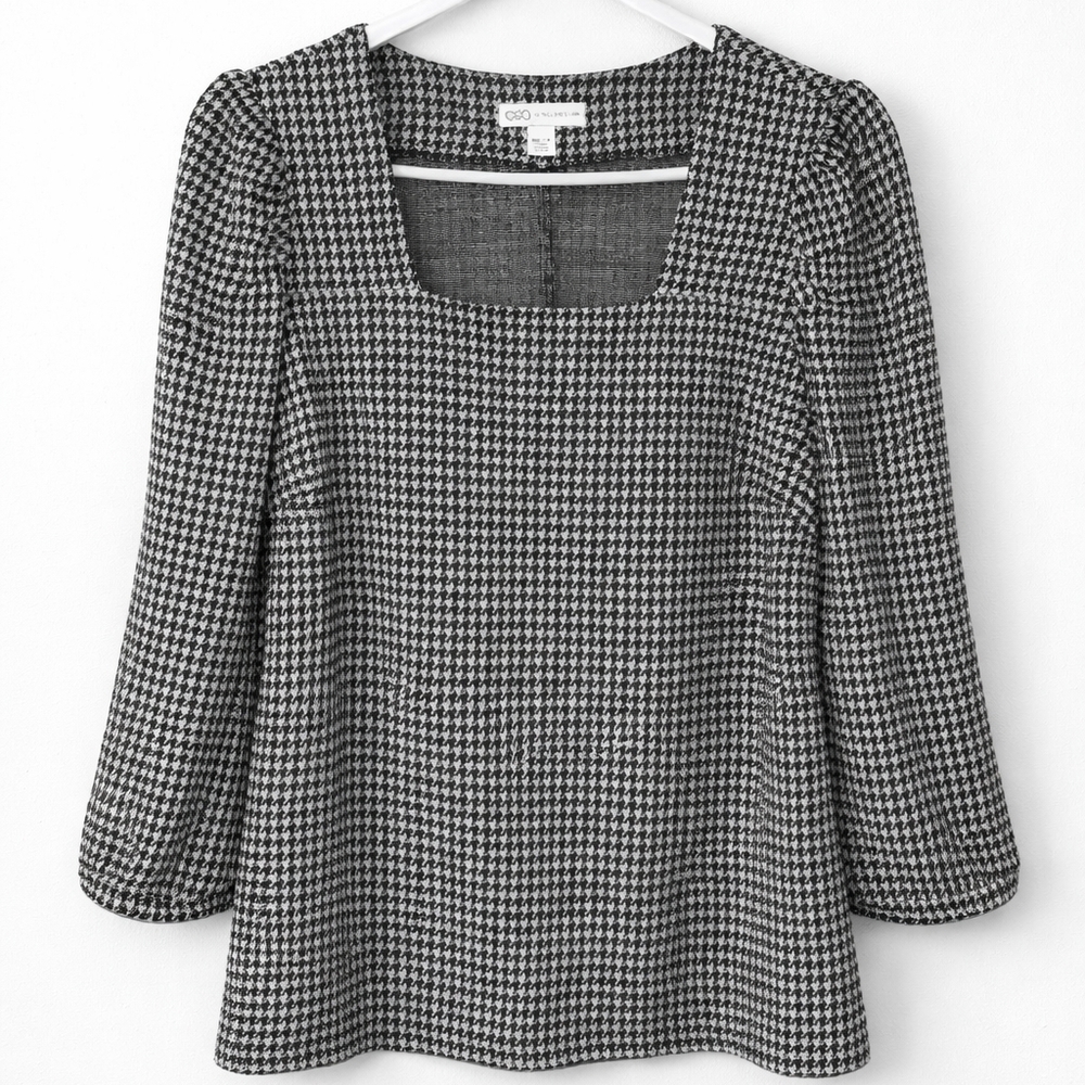 Cato Black and White Checkered Blouse